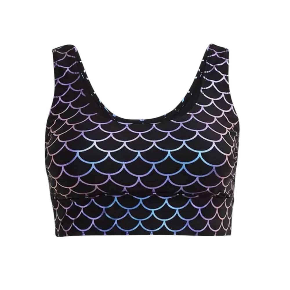Torrid 0 mermaid wireless scoop iridescent bikini top SW 3436